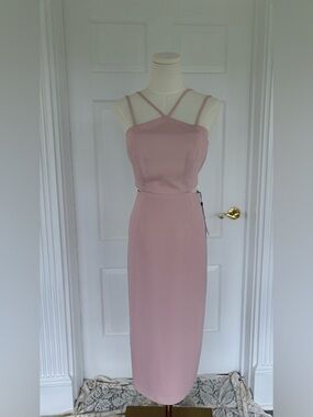 Laundry By Shelli Segal Blush Pink Strappy Midi Dress